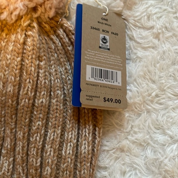 Patagonia Tan Knit Beanie with Pom - Picture 3 of 7